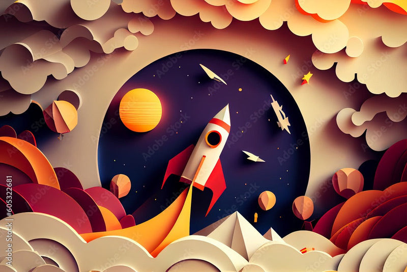 Rocket Illustration 3D Design Wallpaper