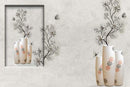 Royal Vases Theme Floral Wallpaper