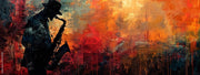Saxophonist Painting Theme Bar Wallpaper