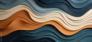 Sea Waves Pattern Wooden Wallpaper