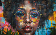 Shining Colourful Girl Face Bar Wallpaper