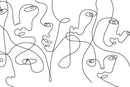 Single Line Face Art Abstract Wallpaper