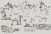 Sketchy Hills Nature Wallpaper