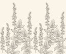 Sketchy Leaves Art Theme Boho Wallpaper