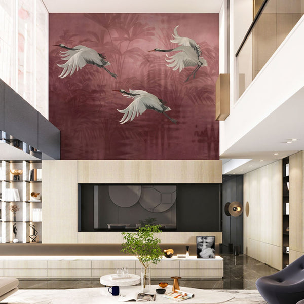 soaring cranes wallpaper