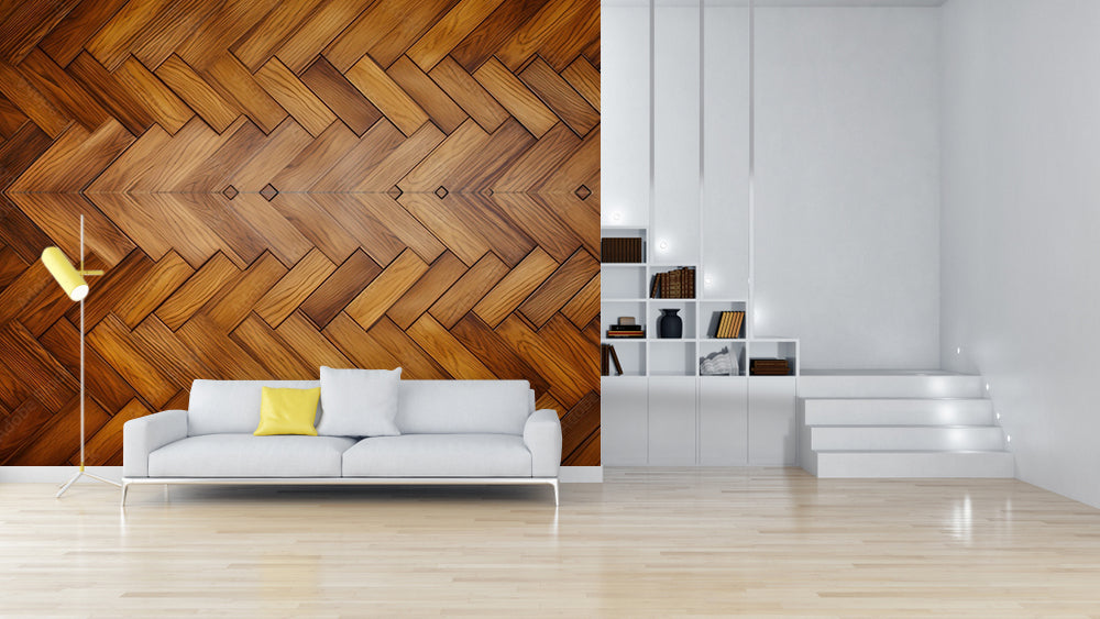 Solid Dark Brown Wooden Wallpaper