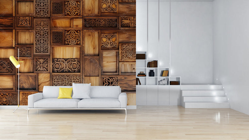 Stunning Design Pattern Wooden Wallpaper