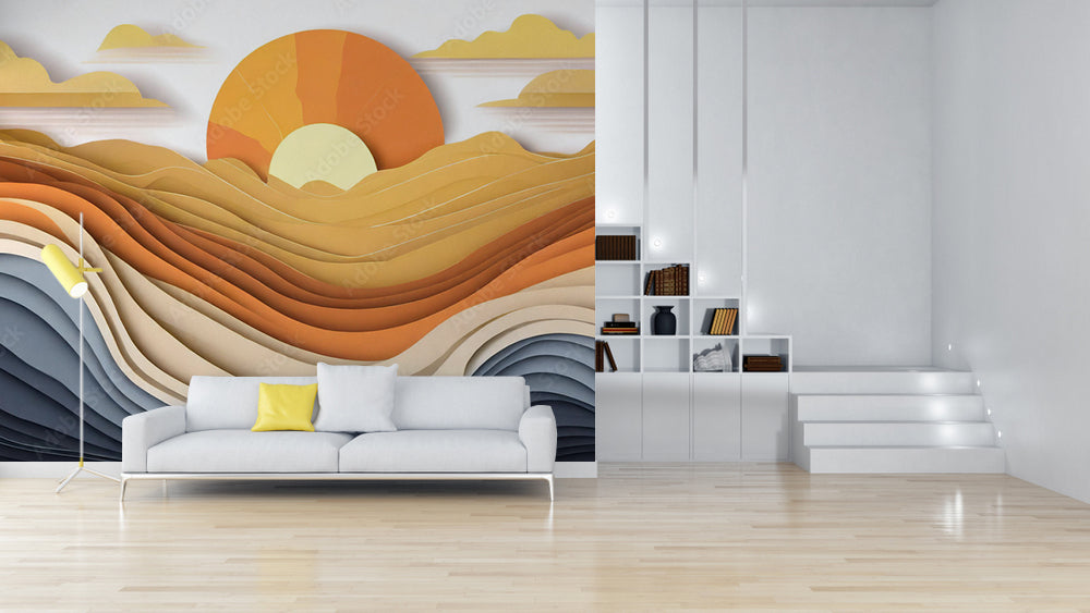 Sunshine Vibes Wooden Wallpaper