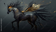 Super Attractive Black Horse Wallpaper