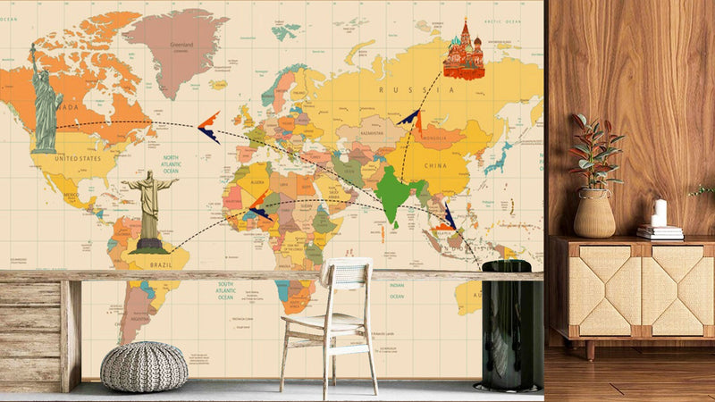 Super Attractive World Map Wallpaper