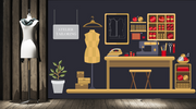 Tailoring Package Themed Boutique Wallpaper