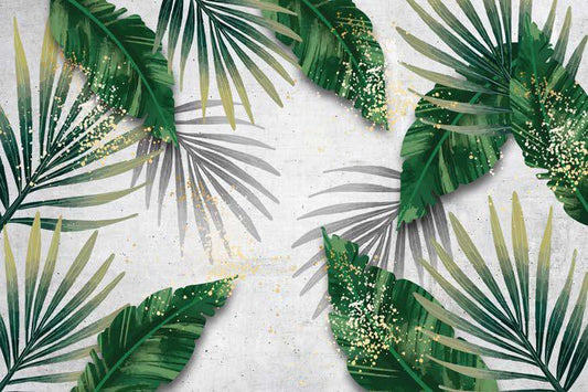 Tropical Palm Tree Design Floral Wallpaper