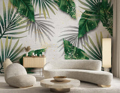 Tropical Palm Tree Design Floral Wallpaper