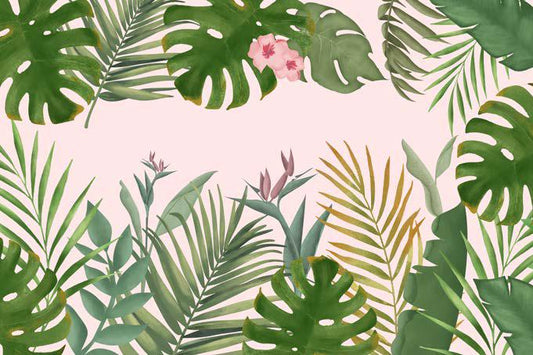 Tropical Plants Pattern Floral Wallpaper