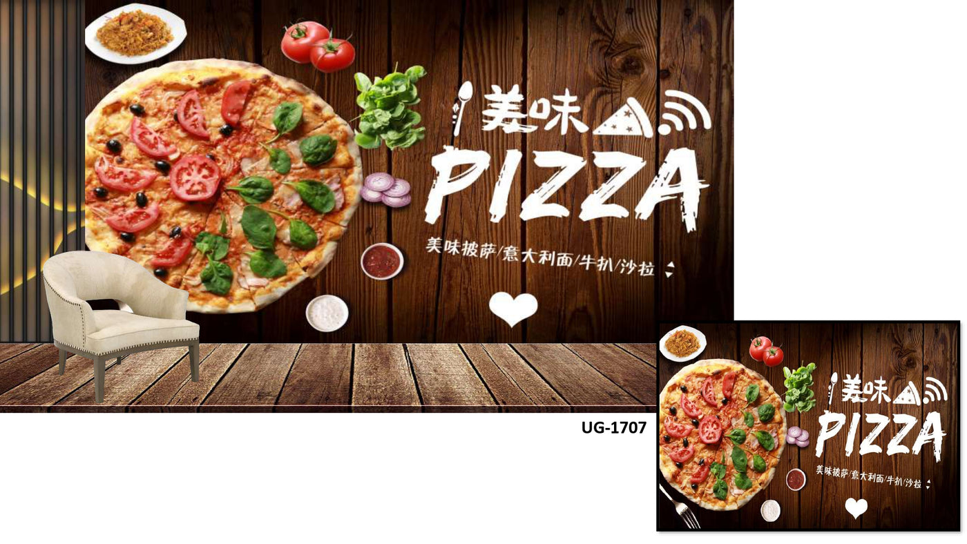 Pizza cafe wallcovering