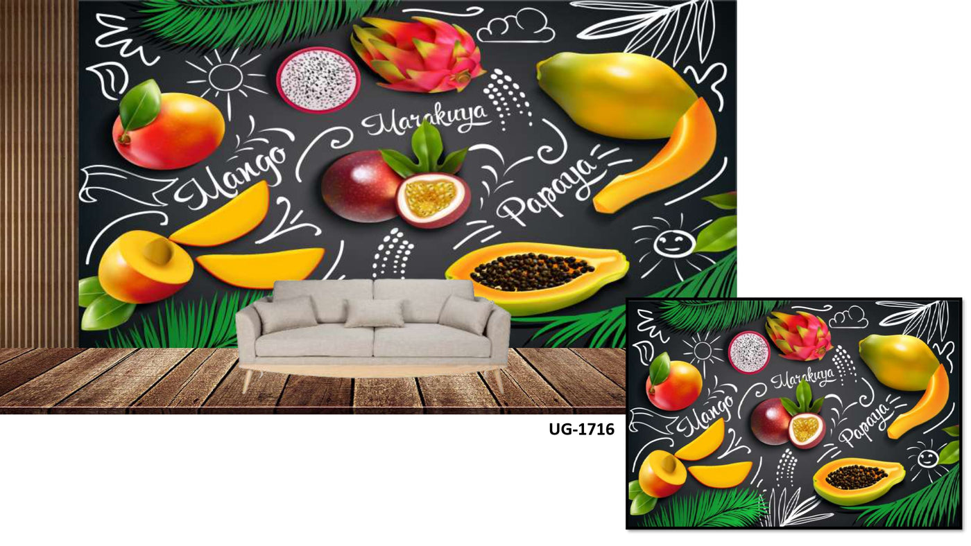 Chalk board fruit wall
