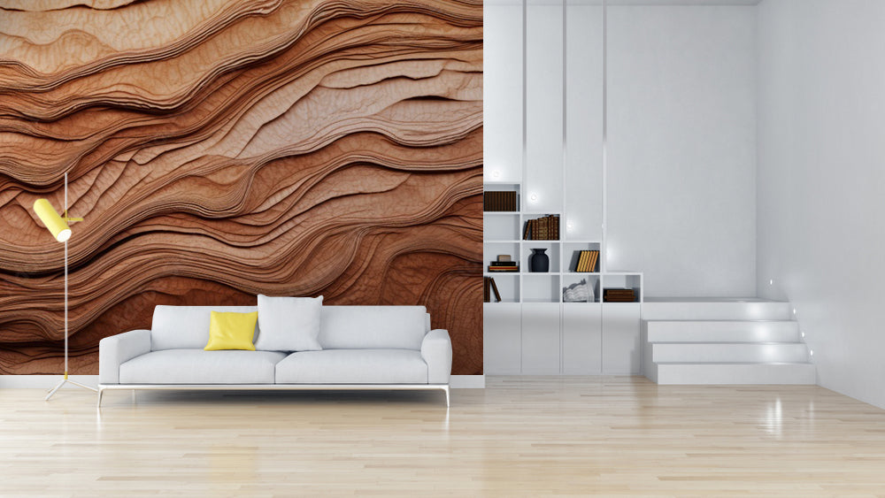 Unique Brown Textured Wooden Wallpaper