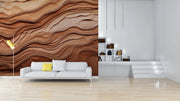 Unique Brown Textured Wooden Wallpaper