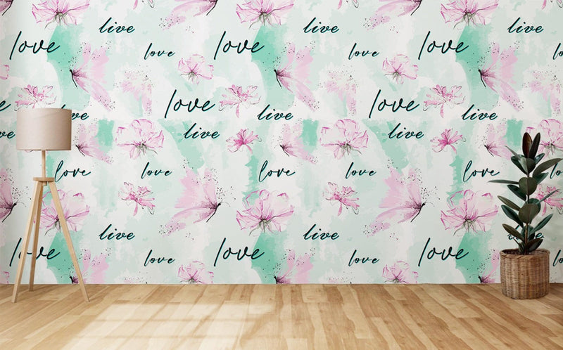 Valentine Live Love Textured Aesthetic Wallpaper