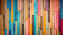 Vertical Mutlicolor Stripes Wooden Wallpaper