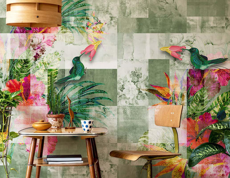 Watercolour Digital Pattern Floral Wallpaper