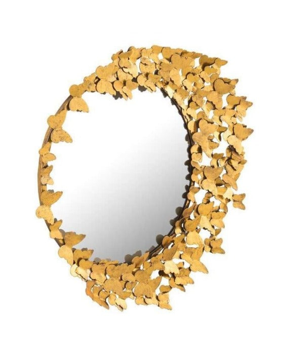 3D Wall Leaf Design Hanging Mirror