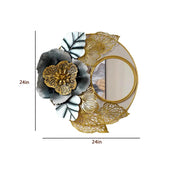 Floral Flower Petals Circle Mirror