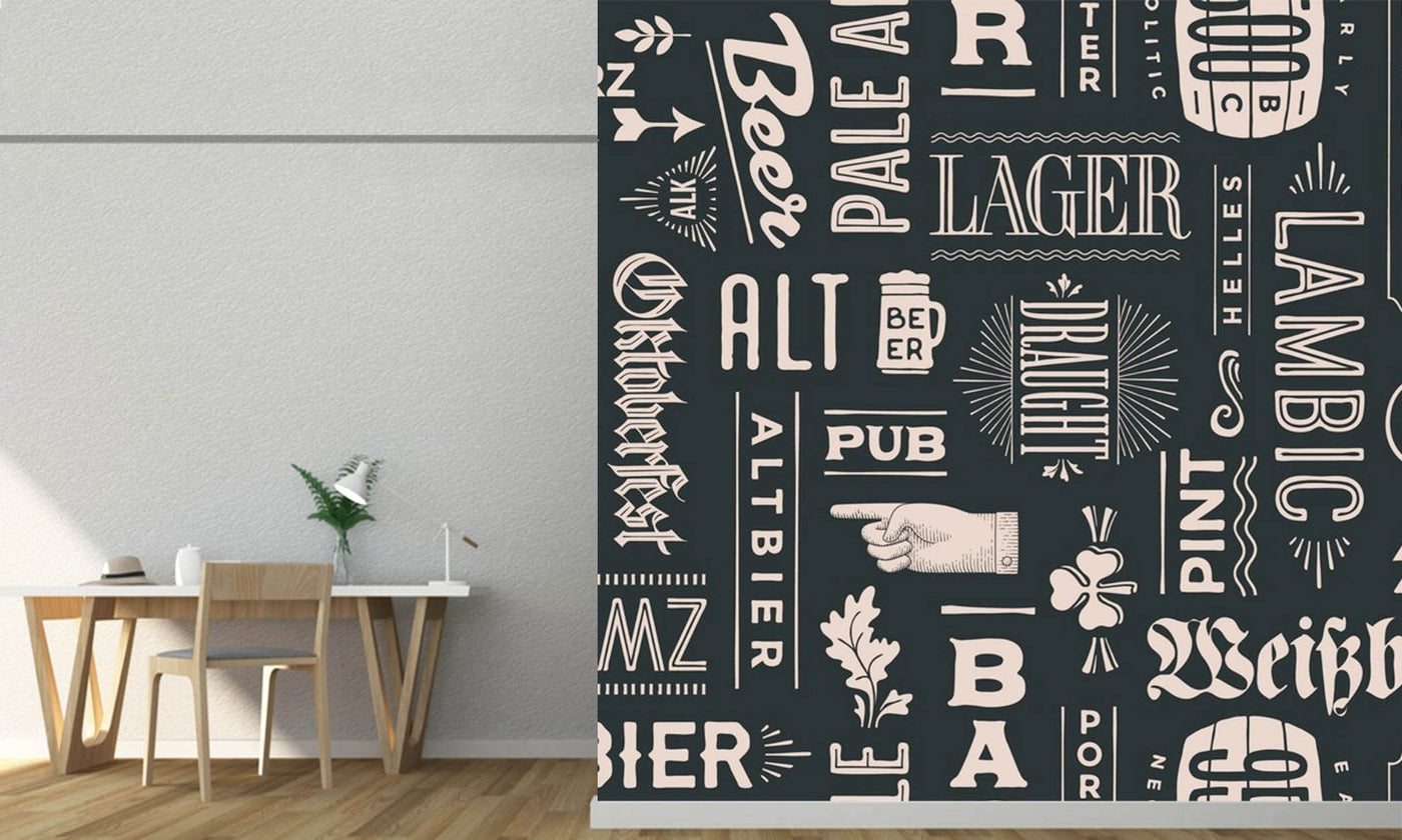 Seamless Pattern Handwritten Poster Bar Wallpaper