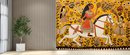 White Horse Themed Indian Pattern Wallpaper