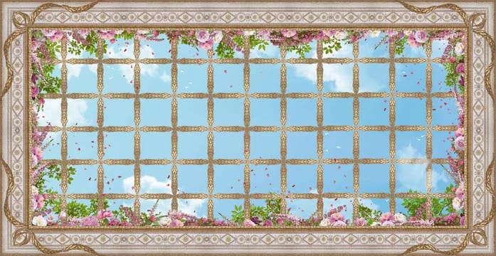 Window Scenery Design Ceiling Wallpaper – Myindianthings