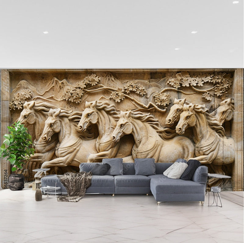 Wooden Textured Horse Wallpaper