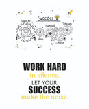 Work Hard in Silence Quote Office Wallpaper