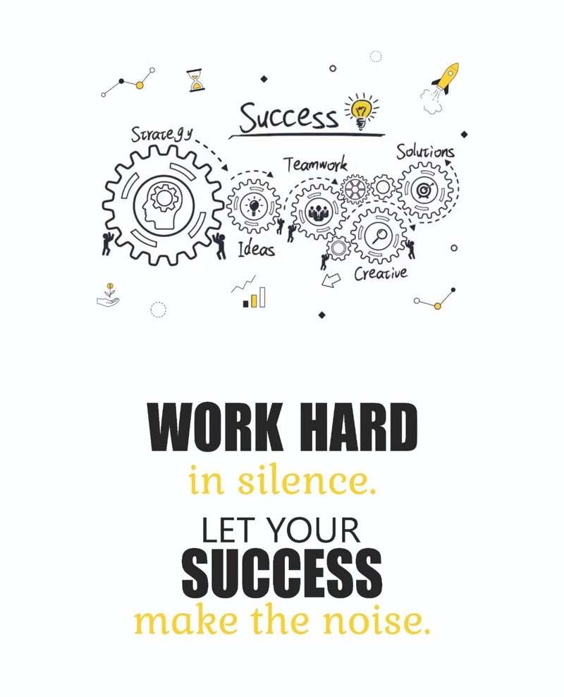 Work Hard in Silence Quote Office Wallpaper