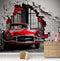 Dynamic Action - Sports Field Car 3D Brick Wallpaper