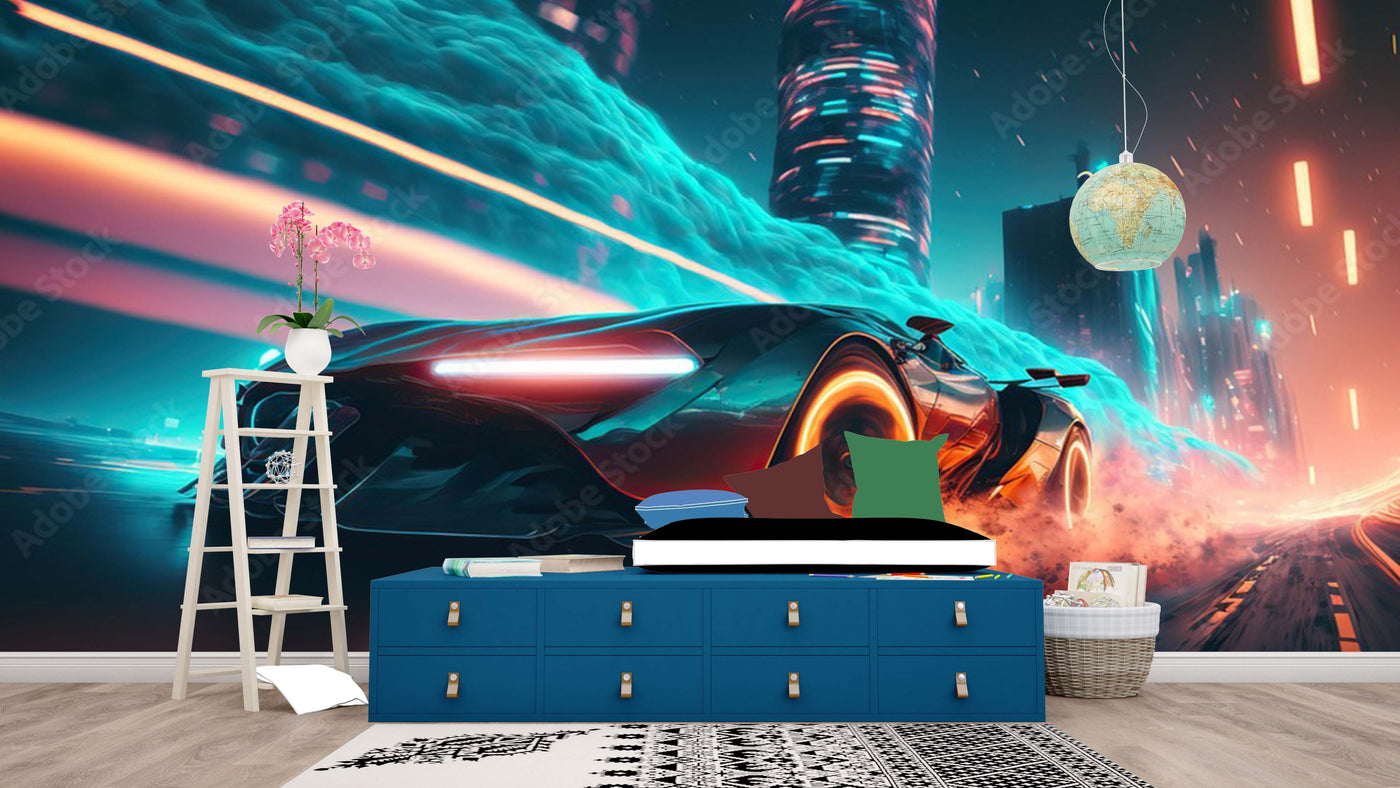 Fastest racing car wallpaper design