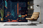 City side artistic oil paint wallpaper deisgn