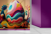 3D Egg artistic paint colorful wallpaper design