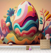 3D Egg artistic paint colorful wallpaper design