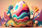 3D Egg artistic paint colorful wallpaper design