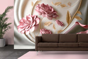 Silk Floral Pink Wallpaper Design