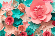 3D paper cut floral wallpaper design for wall