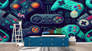 Gaming controller wallpaper design for room