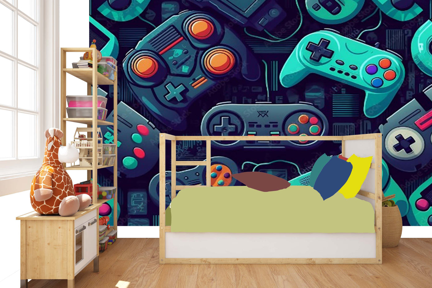 Gaming controller wallpaper design for room