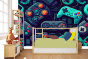 Gaming controller wallpaper design for room