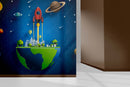 3D Space wallpaper deisgn with solar system