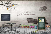 Grey faded brick wallpaper