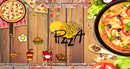 Pizza wooden cafe wallcover