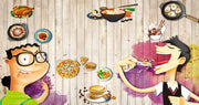 Wooden Chinese wallpaper