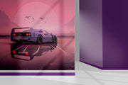 Car pink wallpaper for wall