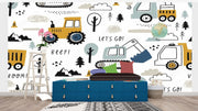 White kids room wallpaper for room, school